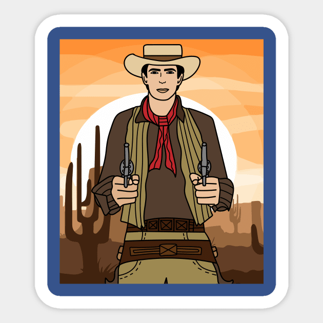 Retro Wild West Cowboys Rodeo Sticker by flofin